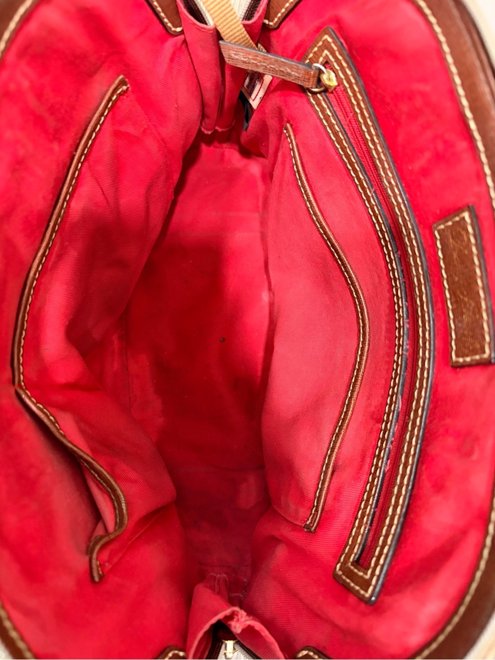 Dooney & Bourke Tan and Brown Signature Satchel with Pineapple Charm - Picture 9 of 9